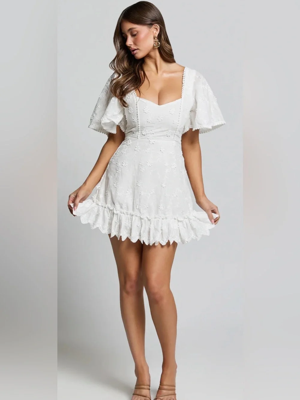 women's light pink off the shoulder dress for school Lillianne Off-Shoulder A-line Mini Dress Pink